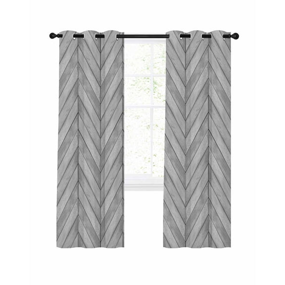 Grey Wooden Board Blackout Curtains 84 Inch Length Farm Retro Art Grey Wood Plank Thermal Insulated Window Curtain Window Drapes 2 Panels for Bedroom Living Room 42"Wx84"L