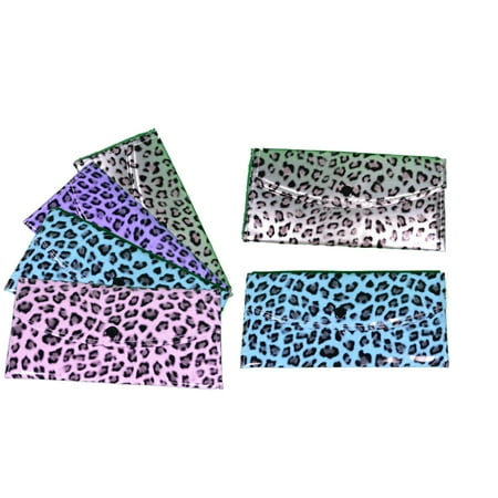 - Lot of 6 Womens Cheetah Print Fashion Clutch Wallets Assorted Colors