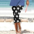 Awxnjux Women'S Pants Summer Women Casual Floral Patterns Capri Pants