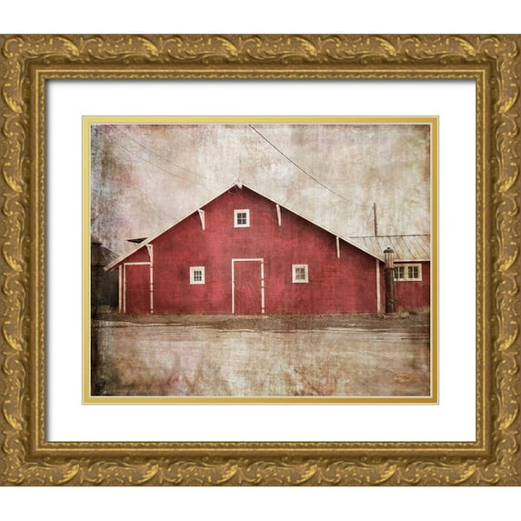 Murdock, Ramona 32x26 Gold Ornate Wood Framed with Double Matting Museum Art Print Titled - Home Place Barn