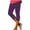 Purple, variant on RYRJJ Capri Leggings for Women Plus Siz High Waist Cutout Capris Pants Tummy Control Knee Length Slim Fit Yoga Cropped Trouser(Blue,L)