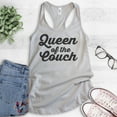 thumbnail image 2 of Queen Of The Couch Tank Top, Ladies Racerback Tank Top, Wife Tank, Lazy Tank, Couch Potato Tank, Silver Gray, Small, 2 of 3