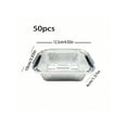 thumbnail image 3 of 50pcs/40pcs/30pcs Disposable Flat Bottom Take-Out Pans With Transparent Lids | 1 Lb Capacity Aluminum Foil Food Containers, Leak-Proof And Seal Tight, Keeps Food Fresh| And | 50 Packs 5x4 Inch Aluminu, 3 of 10