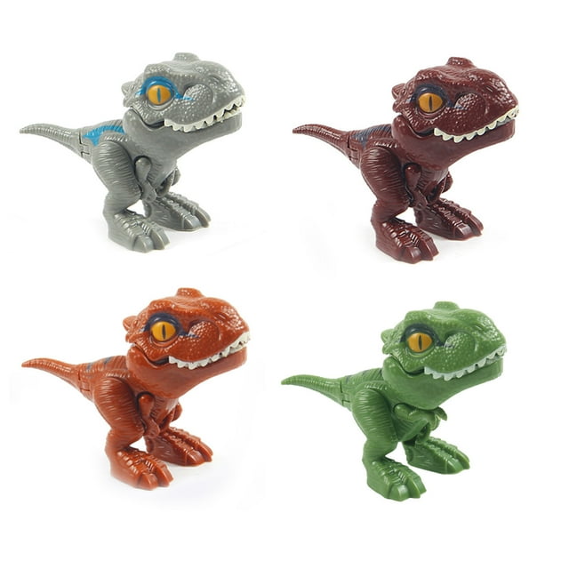 4 piezas de juguetes de dinosaurios para dedos, exquisitas articulaciones móviles, mini juguetes de simulación de dinosaurios para niños