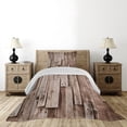 thumbnail image 3 of Ambesonne Wooden Print Quilted Coverlet 2 Pcs, Vintage Barn Floor Art, Twin Size, Grey Brown, 3 of 4