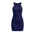 thumbnail image 4 of Womens Summer Tank Dress Crewneck Sleeveless Slim Fitting Bodycon Mini Dresses Beach Casual Party Dresses, 4 of 5