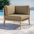 thumbnail image 2 of Lounge Sofa Corner Chair, Brown Natural, Teak Wood, Outdoor Patio Balcony Cafe Bistro Garden Hospitality Restaurant, Modern Contemporary HB34223, 2 of 7