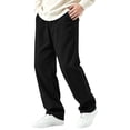 thumbnail image 5 of Fanshiluo Men's Corduroy Wide Leg Casual Pants, Elastic Waist Straight Loose Fit Trousers,XL,Big and Tall Men, 5 of 6