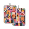 thumbnail image 7 of Yayeee Pot Holders Kitchen Heat Resistant with Pocket 7"x9.8" Cotton Oven Cooking Hot Pads, Art Buildings, 7 of 7