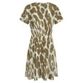 thumbnail image 5 of Cheetah Leopard Dress Summer Street Style Dresses Female Short Sleeve Printed Sundress, 5 of 7