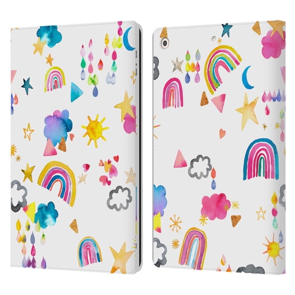 Head Case Designs Officially Licensed Ninola Watercolor Patterns Sky Kids Fantasy Leather Book Wallet Case Cover Compatible with Apple iPad 10.2 2019/2020/2021