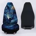 thumbnail image 5 of Uourmeti 2 Pieces Durable Car Seat Covers Front Seats Only Blue Wolf Design Auto Bucket Seat Cover Protector Universal Seat Cushion for Cars, Sedan, Van, Trucks, 5 of 7