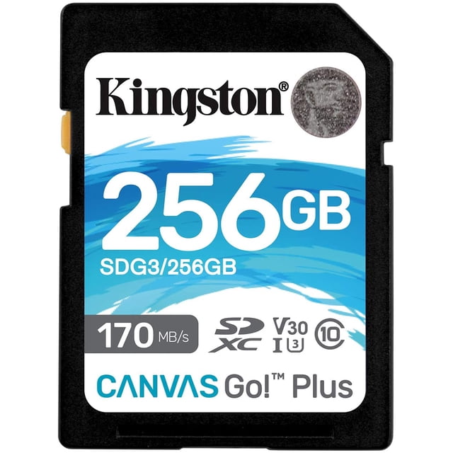 Tarjeta SD Kingston Canvas Go Plus 256 GB 170R C10 UHSI U3 V30
