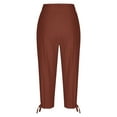 thumbnail image 6 of LEBONYARD Wide Leg Pants for Women,Fashion Womens Casual Color Elastic Loose Pants Straight Wide Leg Trousers with Pocket Orange S, 6 of 6