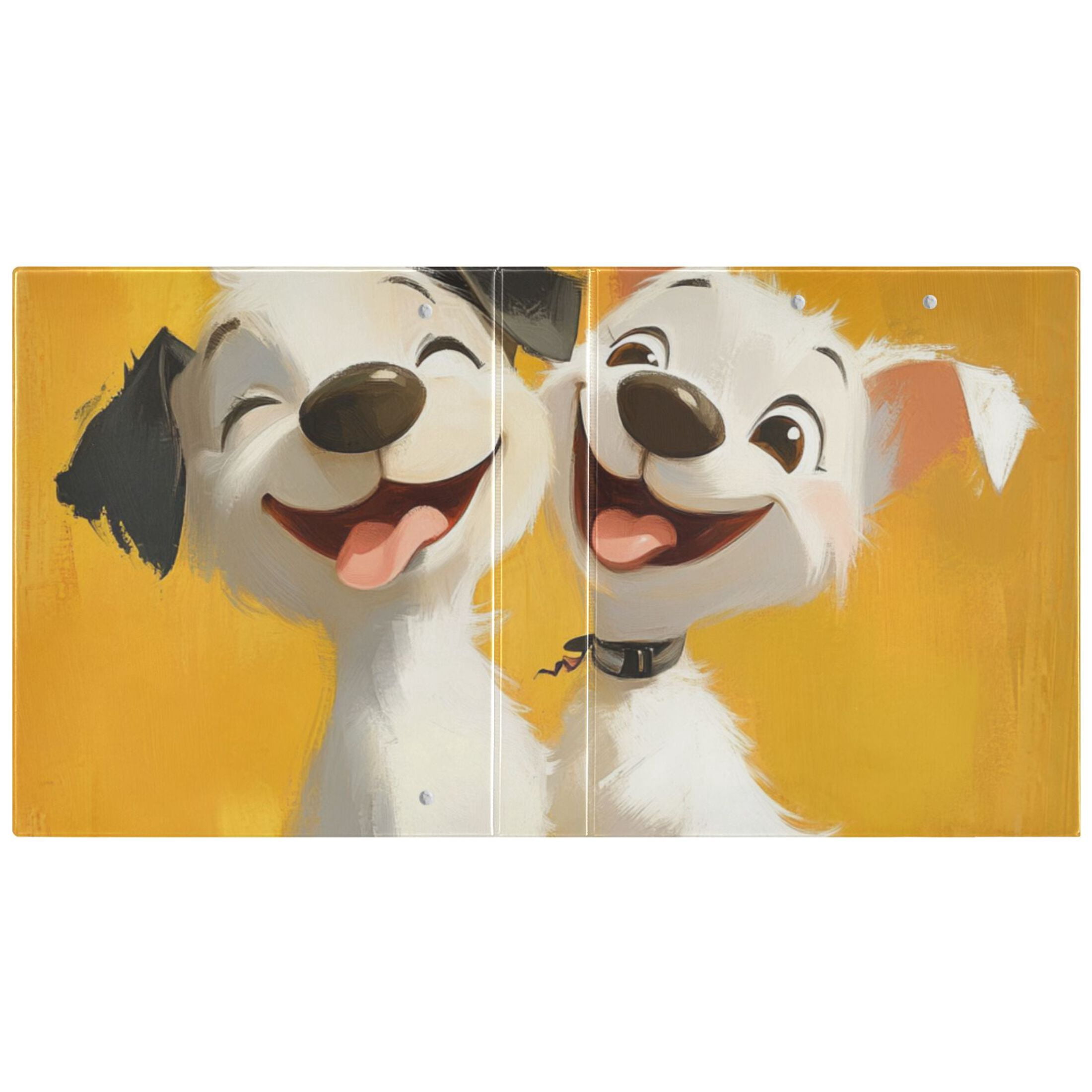 Happy Dogs 3 Ring Binders 1.5 inch Hardcover File Folders with Interior Pockets A4 Size Organizer for School Office Hospital