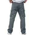 thumbnail image 3 of Men's Cargo Pants - Label Detail for Daily Commute & Casual Outings Light Gray 3XL, 3 of 3