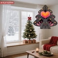 thumbnail image 2 of Vibrant Metal Hanging Christmas Tree Wind Spinner - Whimsical Design with Heart Patterns & Concentric Circles for Garden Decor, 2 of 7