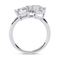 thumbnail image 4 of AFFY Toi Et Moi Ring for Women Radiant and Emerald Cut Lab Created Moissanite 2-Stone Engagement Wedding Rings Jewelry Gift for Her In 14K Solid White Gold Size-9, 4 of 6