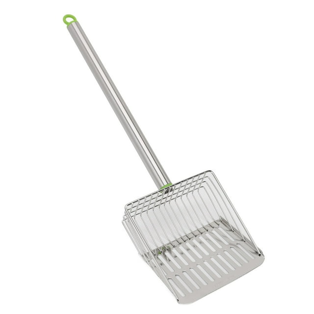 POLLO POCO SCOOPER LARGO DE ACERO INOXIDABLE LITTER TAMIENTO PALA CAT PET LIMPIEZA HERRAMIENTA
