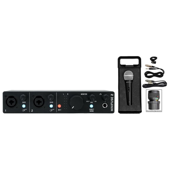 Arturia Minifuse 2 Black 2x2 USB MIDI Audio Recording Interface Headphones