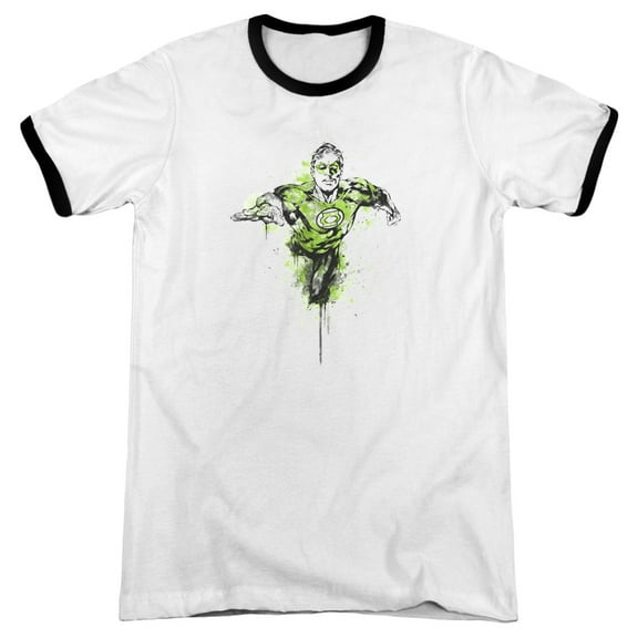 Green Lantern Inked Adult Ringer White Black