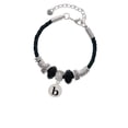 thumbnail image 2 of Delight Jewelry Silvertone Disc 1/2'' Initial - b - Niece Celtic Knot Leather Bead Bracelet, 7"+2" Extender, 2 of 4
