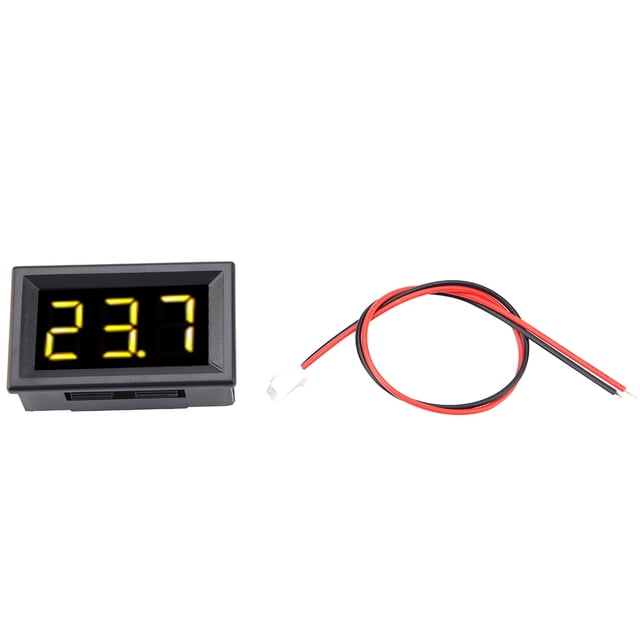 Voltímetro digital Medidor de voltaje con pantalla LED digital de dos cables CC 2,5-30 V de 0,56 pulgadas (amarillo)