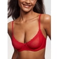 thumbnail image 5 of Delimira Women's Sheer Mesh Demi Bra Underwire Balconette, See Through, Plus Size, Soft, 5 of 6