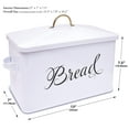 Better Kitchen Products Large White Metal Bread Box, Steel Bread Storage with Lid