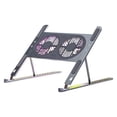 thumbnail image 2 of Soporte plegable para computadora portátil, 8 niveles con 2 ventiladores de enfriamiento Soporte de elevación portátil de , gris Yotijar Soporte para computadora portátil, 2 of 8