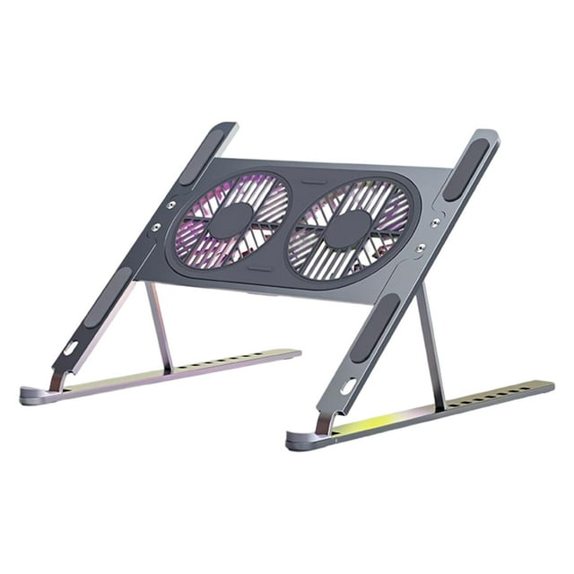 Soporte para computadora portátil CUTICAT enfriador con base de Soporte para ventiladores de enfriamiento Twin 14-17 Gris