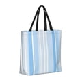 thumbnail image 3 of Large-Capacity Zipper Single-Shoulder Convenience Bag 15.7×19.6 Inches, Wear-Resistant And Water-Repellent, Can Be Carried By Hand Or On One Shoulder Skyblue Stripe_3, 3 of 8