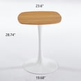 thumbnail image 7 of Miniyam 23.6" Square Dining Table, Small Wood Breakfast Table for Apartment, Kitchen or Studio, Modern Compact Dining Table for 2, Oak, 7 of 7