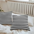thumbnail image 5 of Outdoor Waterproof Pillow Covers Pack of 2, Abstract Stripe Classic Black Point Lines Decorative Throw Pillowcases Cushion Covers for Garden Patio Tent Sofa Couch, 26x26 inch, 5 of 8