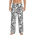 thumbnail image 2 of Goofa Hand Drawn Snake Printed Soft Pajama Pants for Men, Wide Leg Comfy Casual Lounge Yoga Pants-Large, 2 of 9