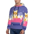 thumbnail image 3 of Lsque Dog Washes in a Pink Bath Pattern Casual Men's Hoodie,Hooded Sweatshirt with Kangaroo Pocket,Pullover Hoodie-X-Large, 3 of 7