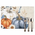 thumbnail image 2 of Thanksgiving Pumpkins Placemats Set of 8 Fall Leaves Flowers Retro Texture Heat Insulated Linen Place Mats, Washable Stain-Proof Table Mats for Dining Tables Holiday Decor 13x19inch, 2 of 9