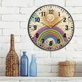 thumbnail image 3 of Yayeee Wall Clock Battery Operated 11.9" Silent Non-Ticking for Living Room, Beige Rainbow, 3 of 8