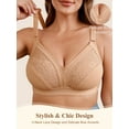 thumbnail image 5 of SHARICCA Womens Plus Size Wirefree Bra Bralette Lace Unlined Minimizer Bra 40D, 5 of 7