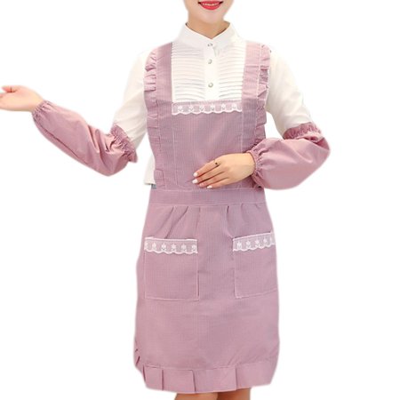 

Thinsont Modern Apron Women Girls Waterproof Cooking Anti-oil Kitchen BBQ No.10