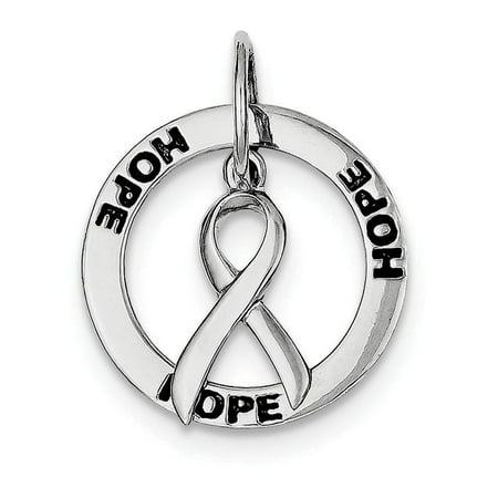 Awareness Ribbon Charm Necklace Finejewelers Sterling Silver Hope Circle and Cancer Awareness Ribbon Pendant Necklace Chain Included ()