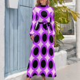 thumbnail image 3 of Vestido largo de fiesta con estampado de lunares morados de los años 60, estilo vendaje, 2024, 3 of 4