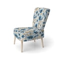 thumbnail image 3 of Designart "Melodic Blue Floral Whimsy In Watercolor II" Blue Floral Upholstered Accent Chair - Cottage Arm Chair For Living Room, 3 of 5