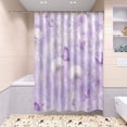 thumbnail image 6 of 4-Piece Bathroom Set with Waterproof Shower Curtain with Non-Slip Bath Mat, U-Shaped Mat & Toilet Lid Cover Pastel Purple Meadow, 6 of 8