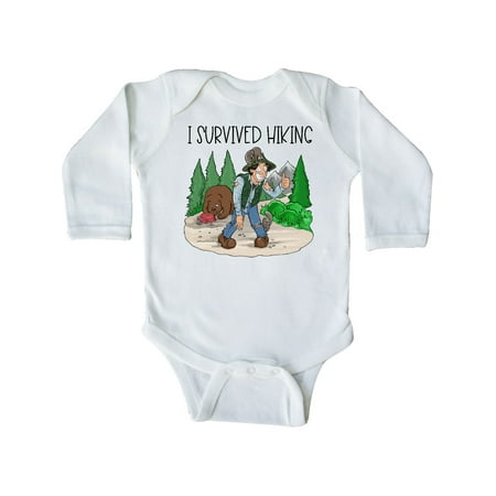 

Inktastic I Survived Hiking Gift Baby Boy or Baby Girl Long Sleeve Bodysuit