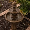 thumbnail image 5 of XBrand 39" 2-Tier Outdoor Freestanding Solar Water Fountain - Classic Design, Sand Stone Resin w/ Auto Shut-off Pump - Ideal for Yard, Lawn and Garden Décor, 5 of 12