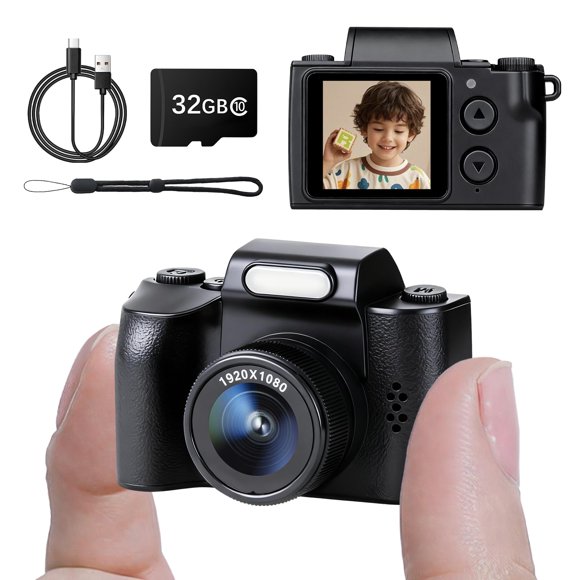 Cámara mini Yuejewlry FHD 1080p 48MP 32GB SD negra