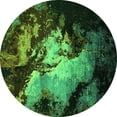 thumbnail image 1 of Ahgly Company Indoor Round Oriental Green Industrial Area Rugs, 4' Round, 1 of 4