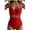 Red, variant on SOMER Women's One Piece Swimsuits Tummy Control Cutout High Waisted Bathing Suit Wrap Tie Back 1 Piece Swimsuit