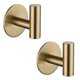thumbnail image 1 of 2pcs Adhesive Hook Stainless Steel Bathrobe Hook Bracket Heavy Duty Hook For Bathroom Kitchen Living Room Hotel(gold), 1 of 5